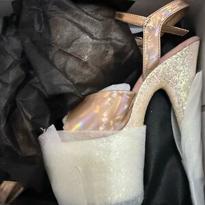 Pleaser Iridescent Gold Platform Heels
